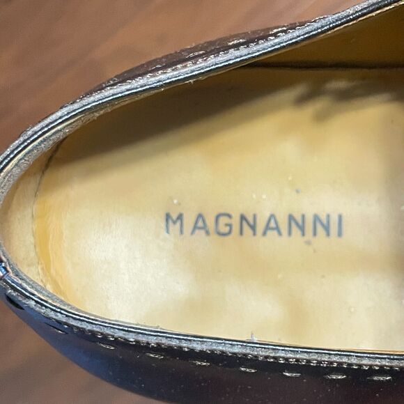 Magnanni Segovia Shoes Mens 13 Brown Cap Toe Leather Oxfords Burnish Cognac $495 main image 8